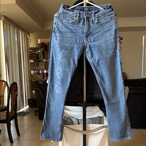 Hollister Men Light Blue Slim Straight Leg Jeans